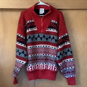 Nils Vintage Intarsia Geo Pattern Sweater
